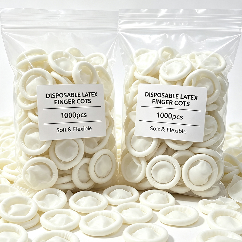 Latex Disposable Glove - 100–1000 Stück weiße Einweg-Fingerlinge, Handschuhe, staubdicht,