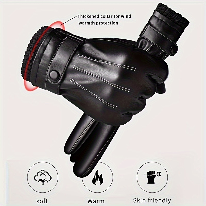 Leather Driving Glove - 1 paar Winter Handschuhe Warme Fahren
