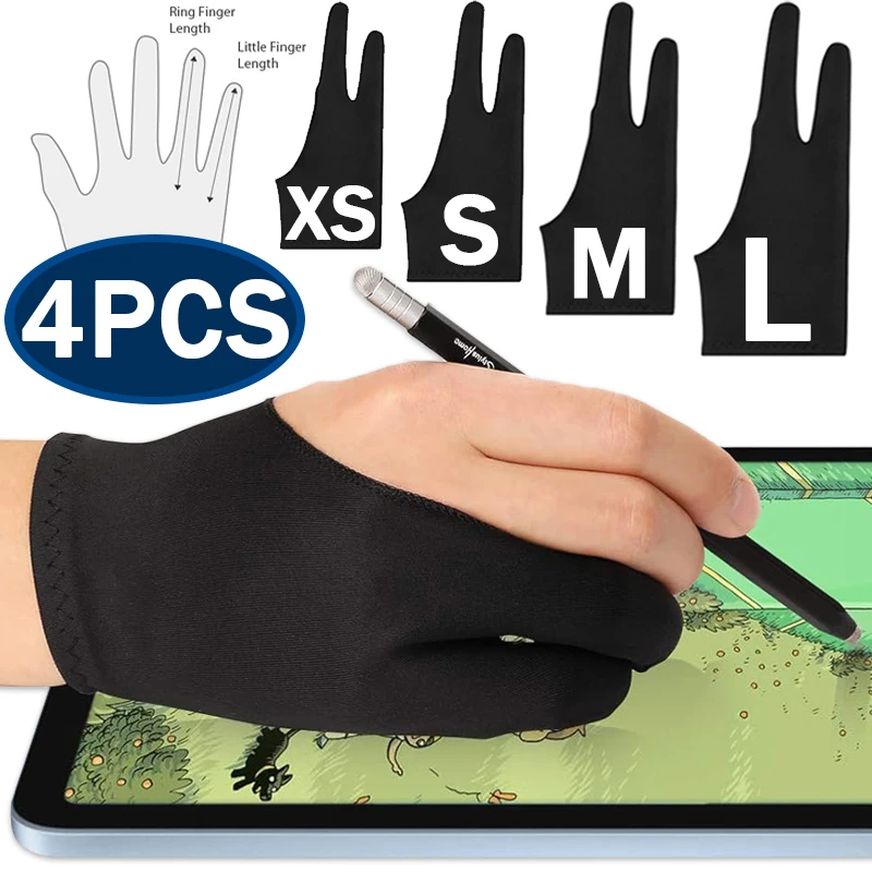 Touchscreen Glove Capacitive - Zeichenhandschuh mit Handflächenunterstützung, Zwei-Finger-Handschuhe für Apple