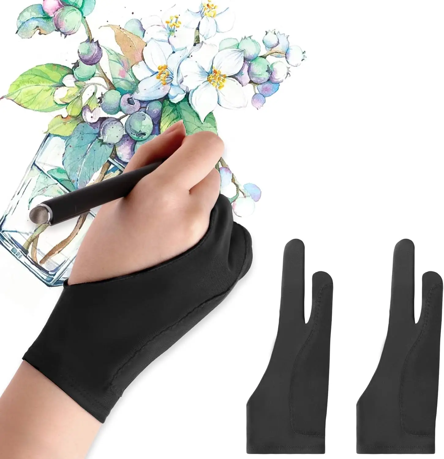 Touchscreen Glove Capacitive - S/M/L Anti-Touch-Handschuhe, Zwei-Finger-Zeichenhandschuhe für Apple IPad,