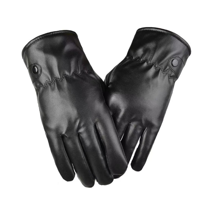 Leather Driving Glove - Winter Mode Schwarz PU Leder Handschuhe