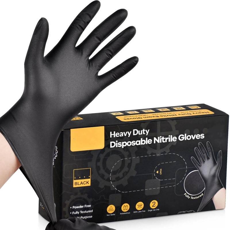 Latex Disposable Glove - 20 Stück schwarze Einweg-Nitrilhandschuhe, 4 Mil