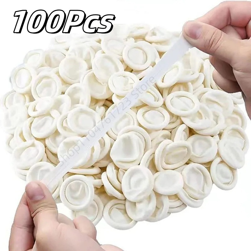 Latex Disposable Glove - 100 Stück Einweg-Fingerüberzüge, Gummihandschuhe, Rutschfeste Antistatische