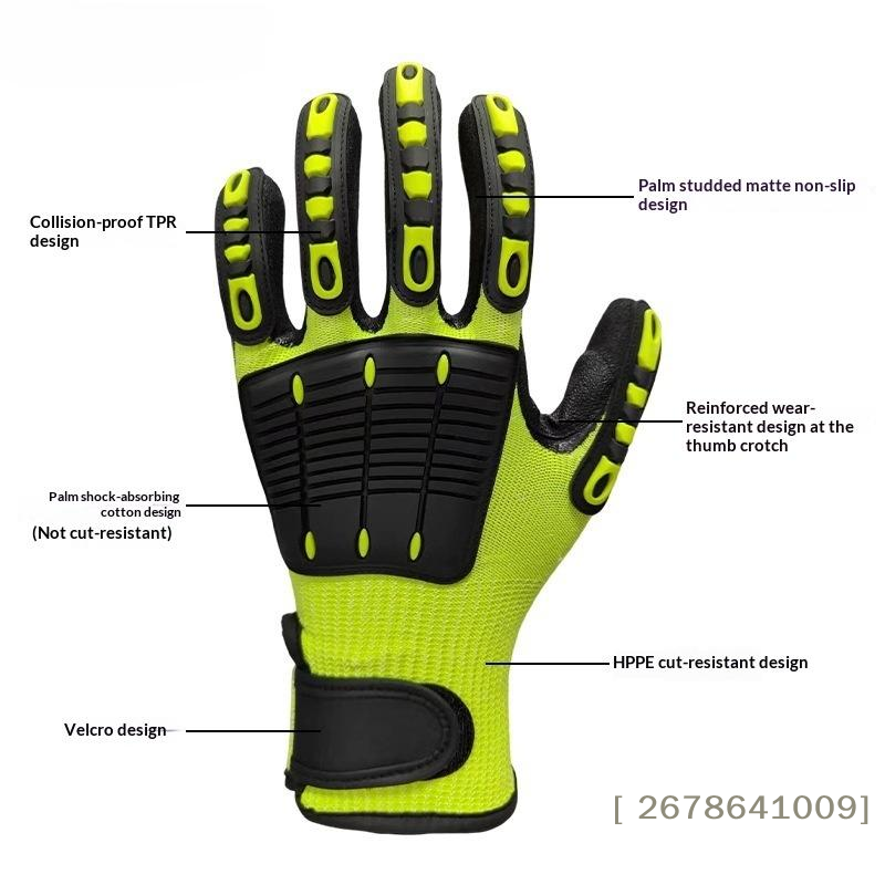 Work Glove Impact - ⚑ Schnittfeste Sicherheitsarbeitshandschuhe, vibrationsdämpfend, stoßfest, ölbeständig,