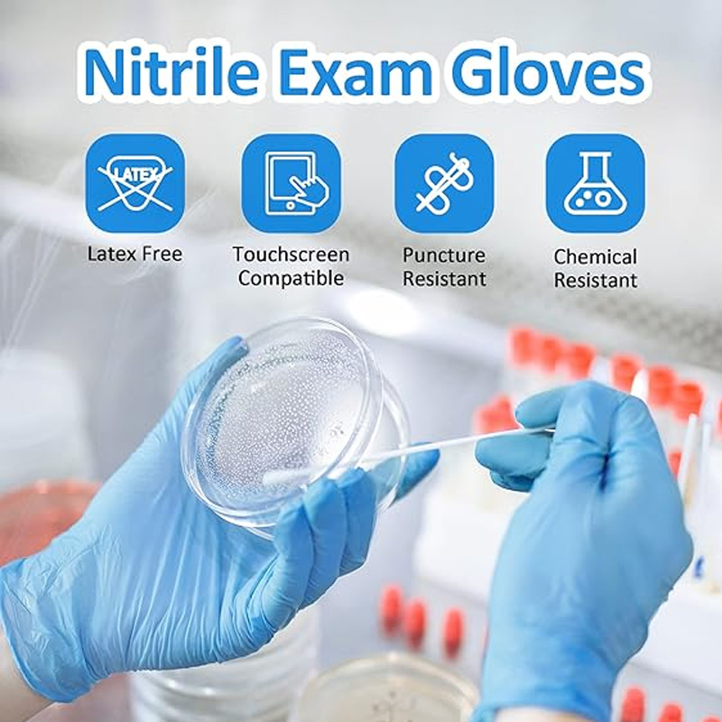 Exam Glove Nitrile - Medizinische Blaue Nitrilhandschuhe 100er Pack, Latexfrei
