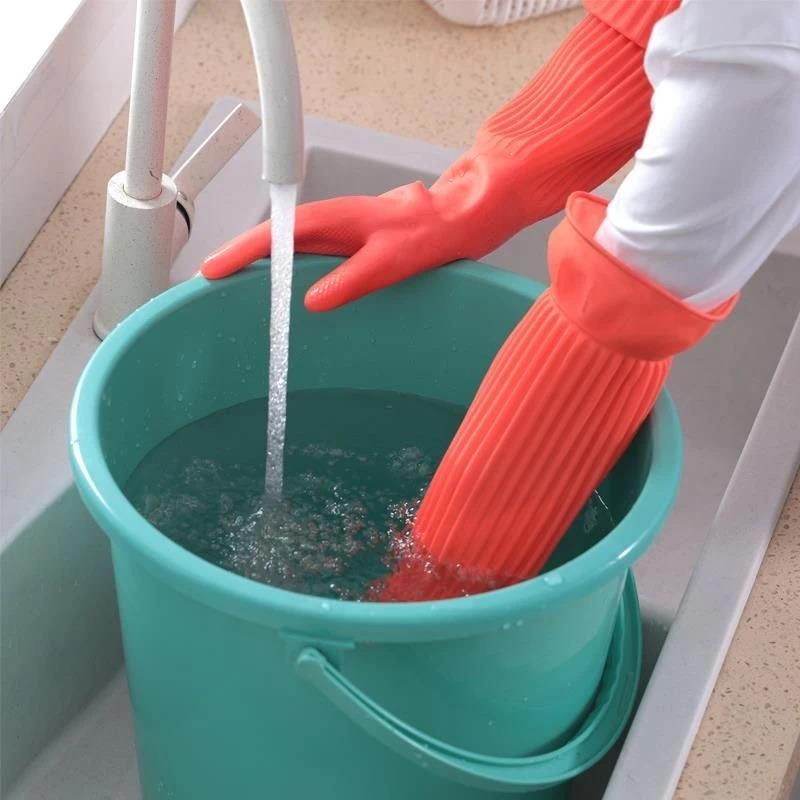 Rubber Glove Cleaning - Lange wiederverwendbare Gummi-Geschirrspülhandschuhe, rutschfeste Haushaltsreinigungshandschuhe, Küche,