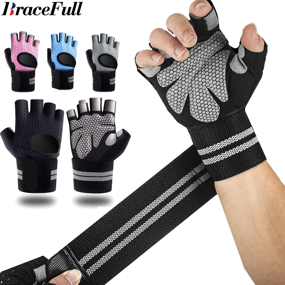 Workout Glove Gym - 1 Paar Halbfinger-Fitness handschuhe mit Handgelenk