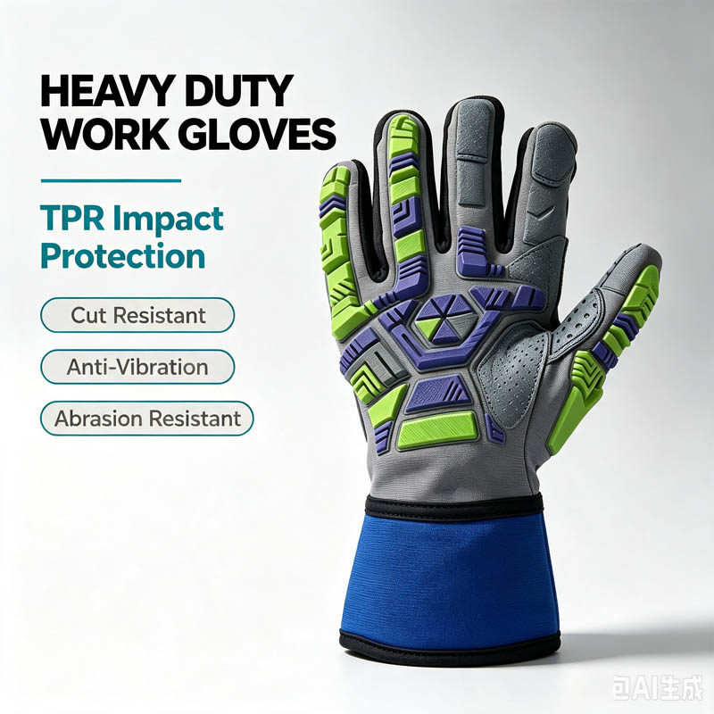Work Glove Impact - Robuster Arbeitssicherheitshandschuh, TPR-Schlagfestigkeit, Schnittfestigkeit, Anti-Vib-Handflächenpolster, Hi-Viz-Farbe,