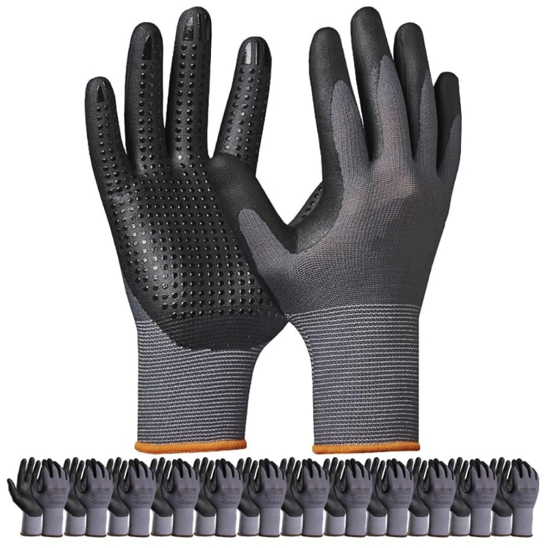 Nitrile Mechanic Glove - Sicherheits-Arbeitshandschuhe mit Mikroschaum-Nitrilbeschichtung, rutschfester Griff, nahtlose