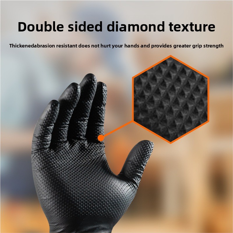 Hochbelastbare Diamantmuster-N – Nitrile Mechanic Glove Bewertung und Preis