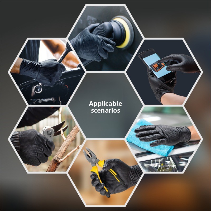 Hochbelastbare Diamantmuster-N – Nitrile Mechanic Glove Bewertung und Preis