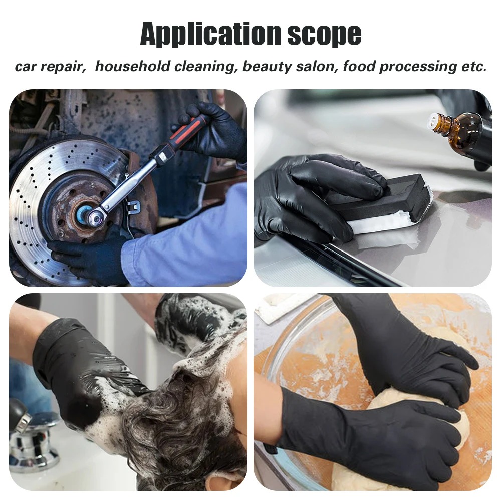 Schwarze Einweg-Nitrilhandschu – Nitrile Mechanic Glove Bewertung und Preis