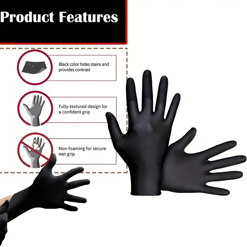 Schwarze Einweg-Nitrilhandschu – Nitrile Mechanic Glove Bewertung und Preis