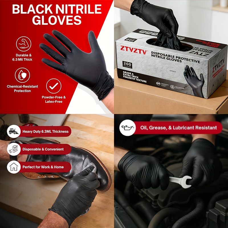 200 Stück pro Packung, schwarz – Rubber Glove Cleaning Bewertung und Preis