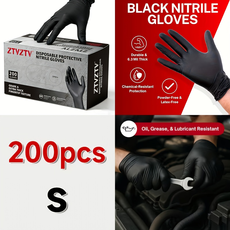 200 Stück pro Packung, schwarz – Rubber Glove Cleaning Bewertung und Preis