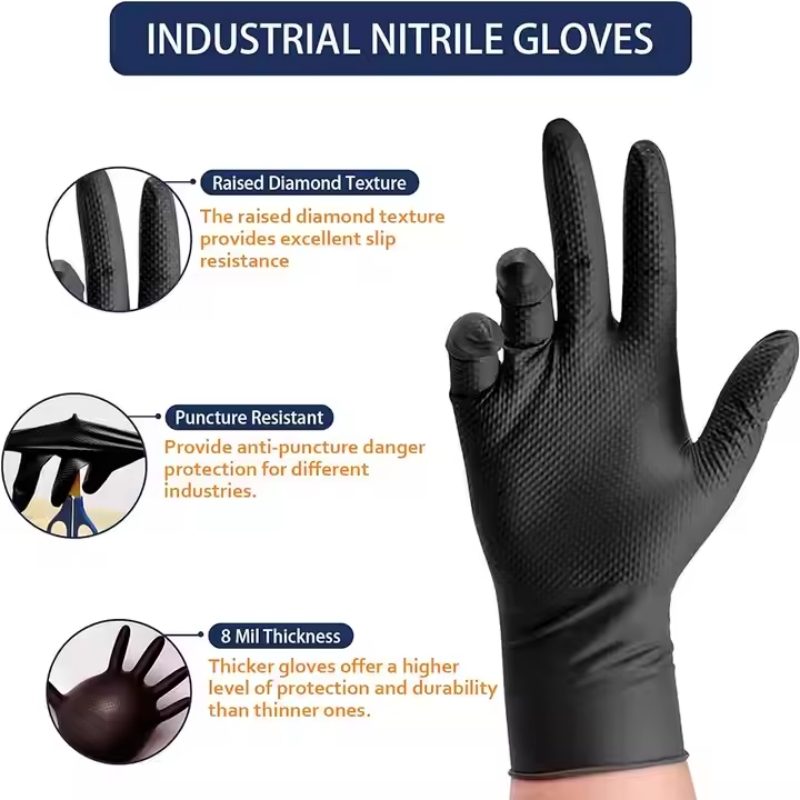 8Mil dicke, robuste Sicherheit – Nitrile Mechanic Glove Bewertung und Preis
